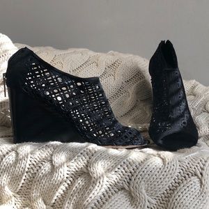 AQUATALIA BLACK WOMAN SUEDE SHOES WEDGES